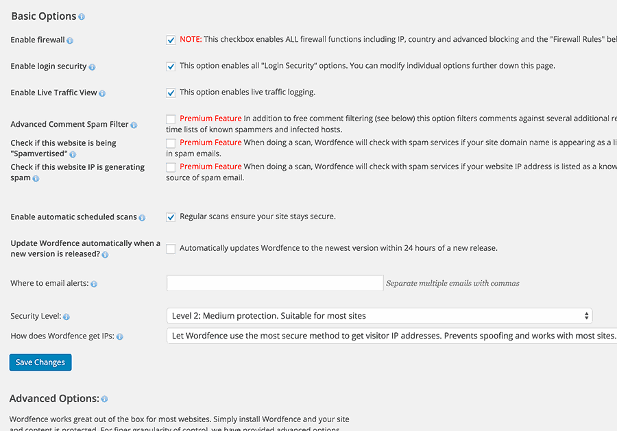 Setting up WordFence Security plugin for WordPress