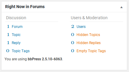 bbPress Review - dashboard widget