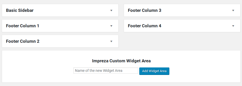 Impreza Review - widget areas