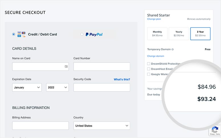 DreamHost Payment