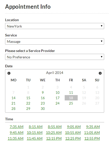 appointment booking form