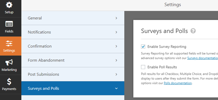 enable surveys and polls