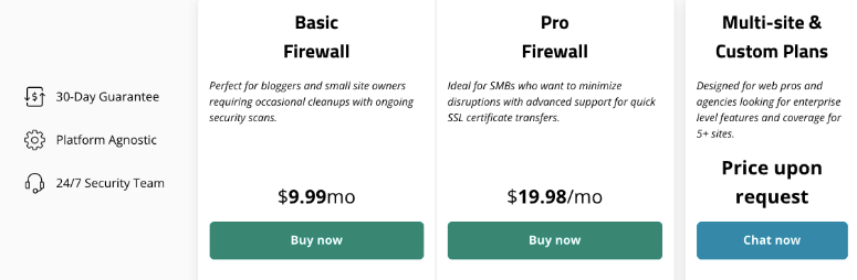 sucuri firewall plans