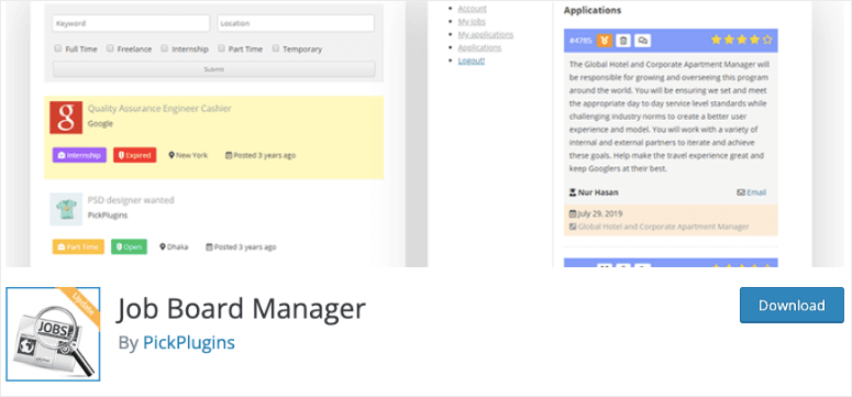 job board manager pick plugins