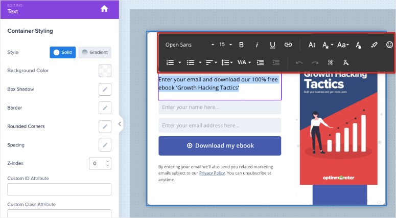 text editor in om