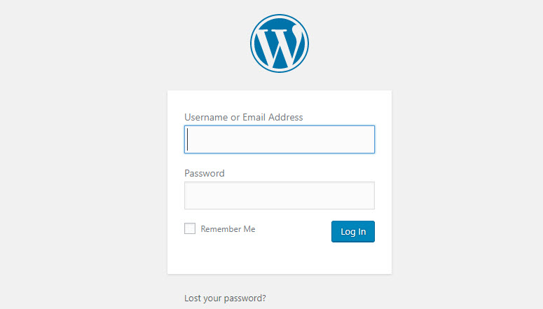 wordpress login page