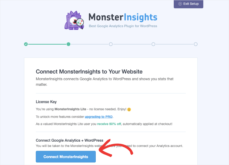 connect monsterinsights