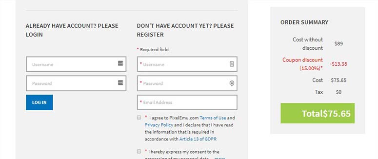 Register a new account