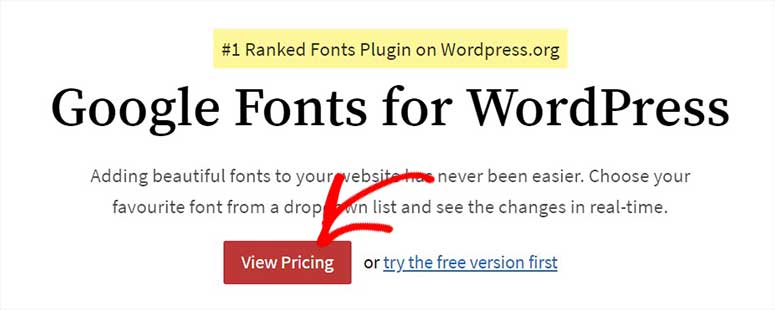 Google Fonts for WordPress plugin