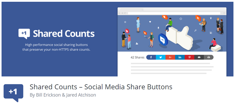 Shared Counts, social share buttons plugin