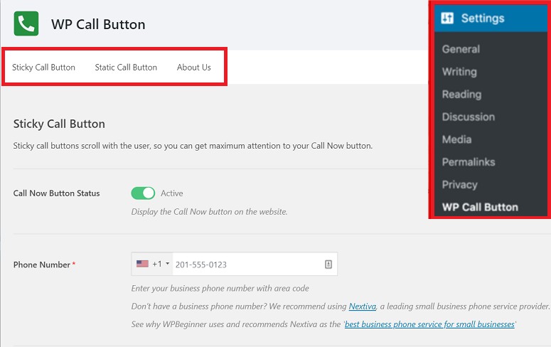 wp call button, call now
