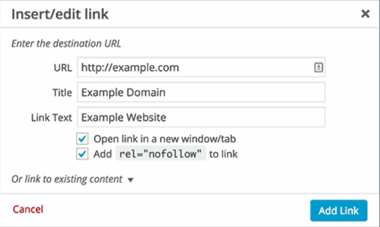 WordPress SEO external links