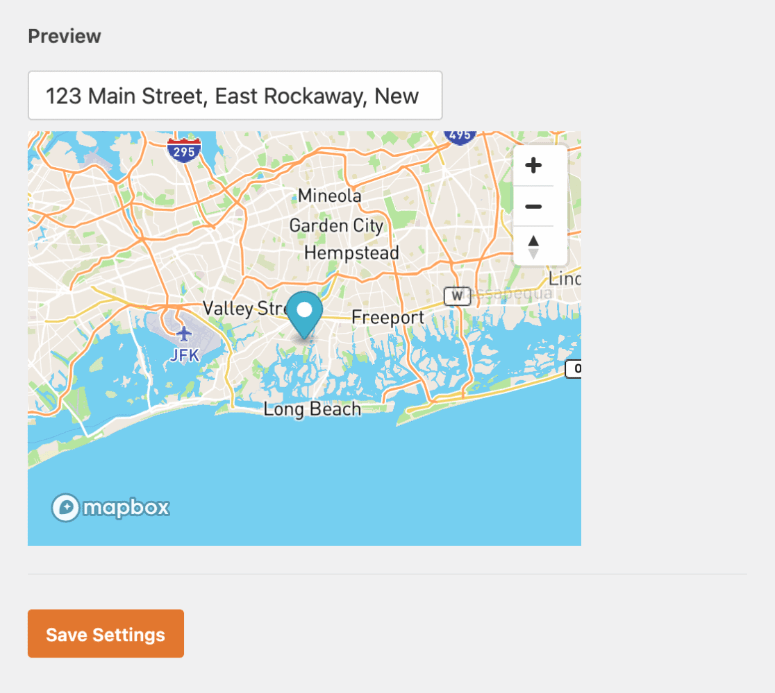 WPForms map preview