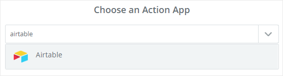 Choose airtable action app