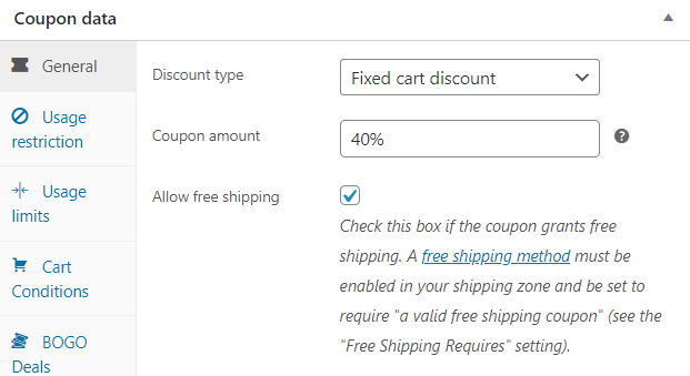 fixed cart discount type