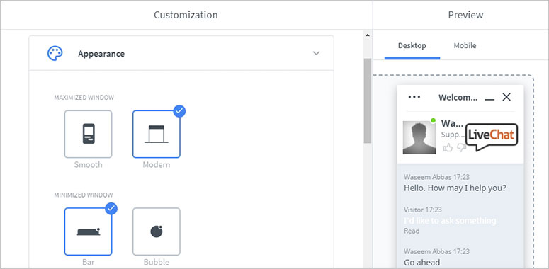 LiveChat Settings