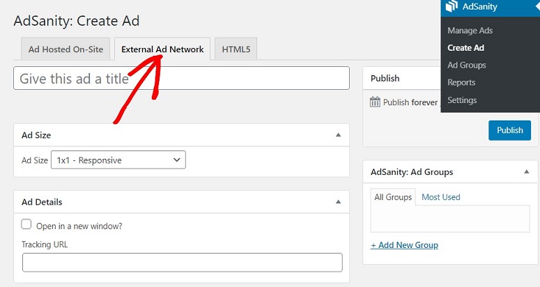 how to display ads with Adsanity