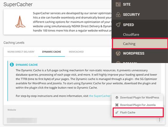 siteground caching