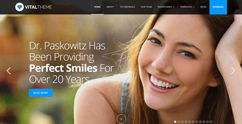 Vital Theme - IsItWP - Detector gratuito de temas de WordPress Vital Theme