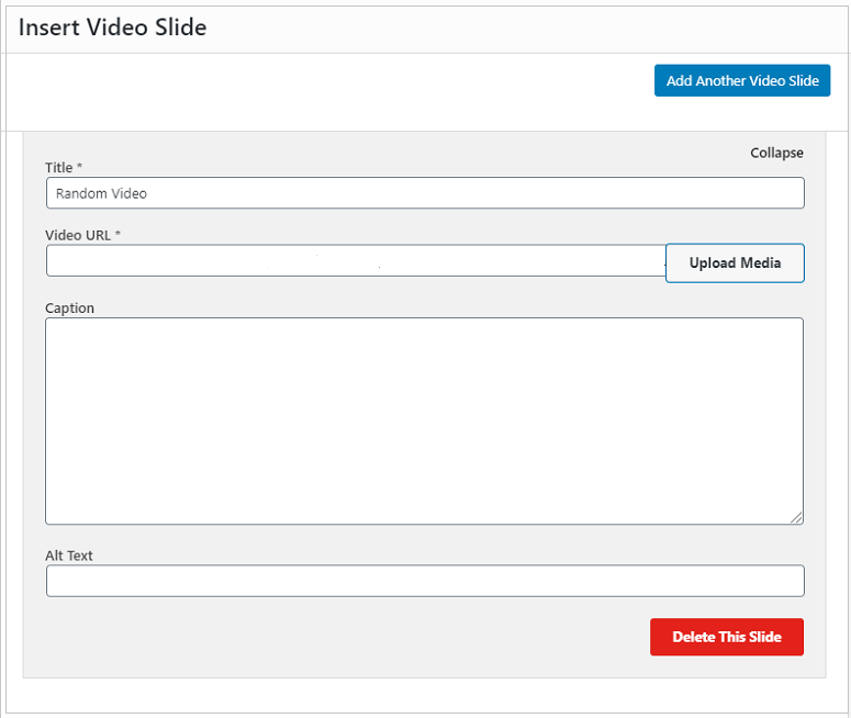 Adding video slider