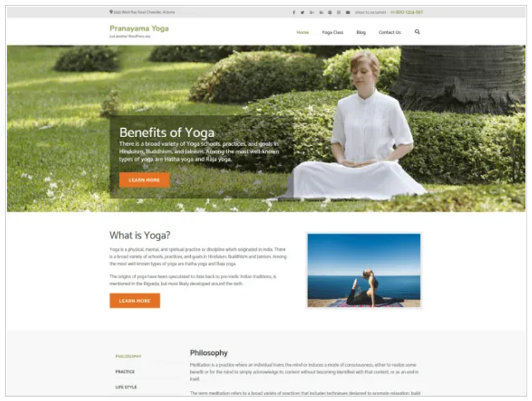 Pranayama_Yoga_WordPress_theme