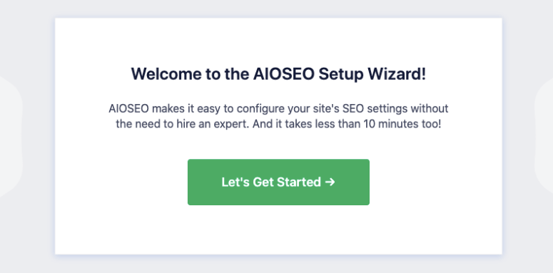 aioseo launch wizard