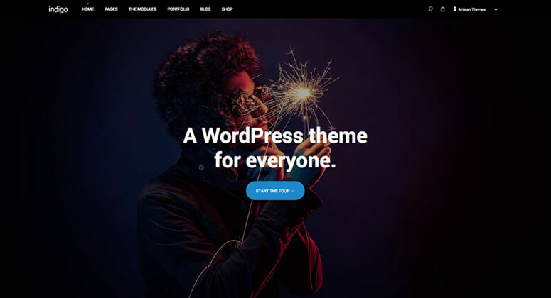 Indigo - IsItWP - Detector gratuito de temas de WordPress Indigo