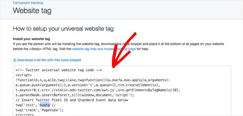 Website tag