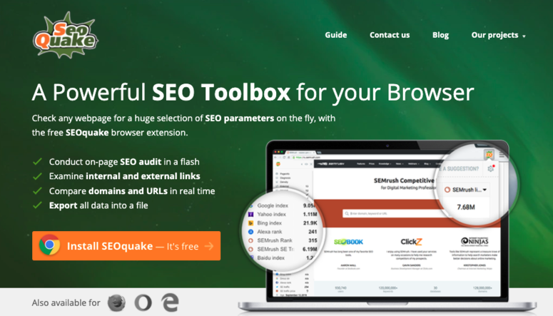 seoquake - IsItWP - Detector gratuito de temas de WordPress