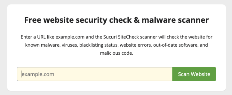 Sucuri sitecheck