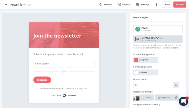 convertkit form