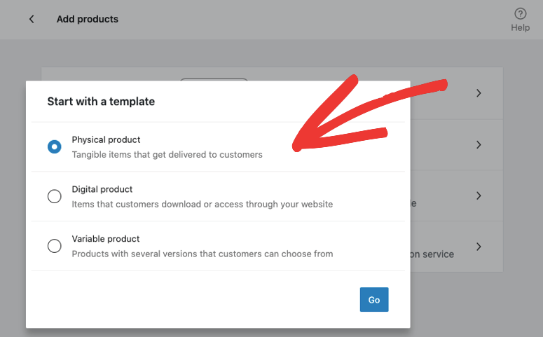 physical product template