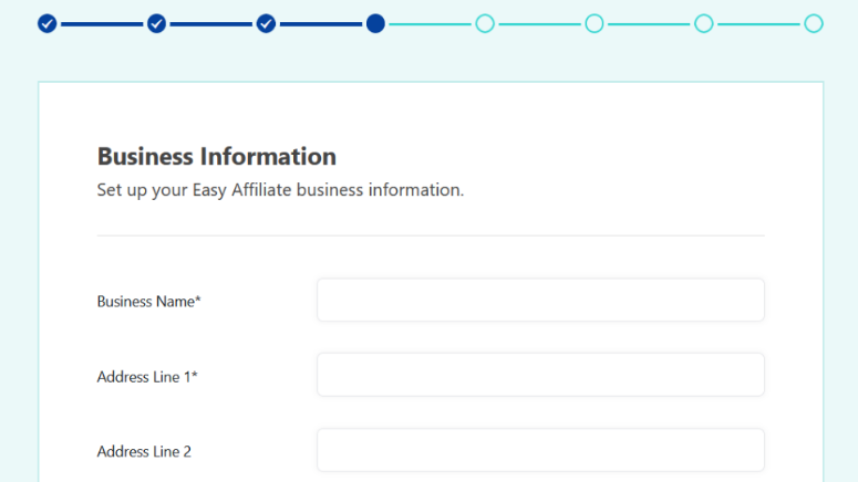add your business information to easy affiliate