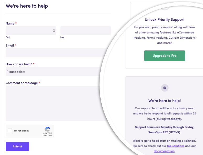 exact metrics support