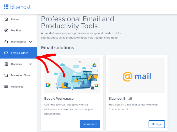 Bluehost-Email-and-Office