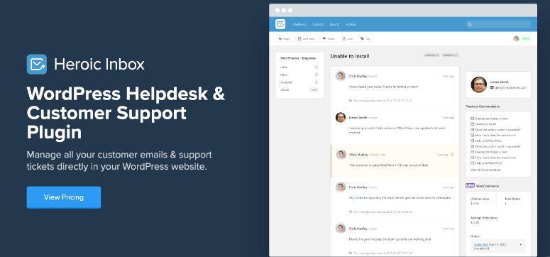 heroic inbox best WordPress helpdesk plugins