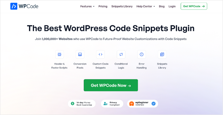 wpcode homepage