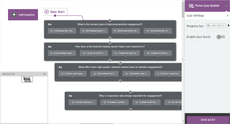 thrive quiz builder multiple answers