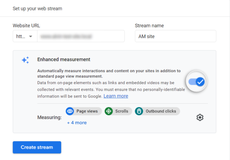 google analytics wordpress set up stream