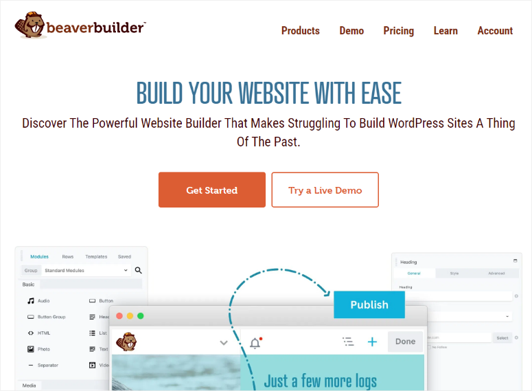 beaver builder homepage