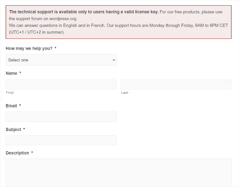 polylang support form