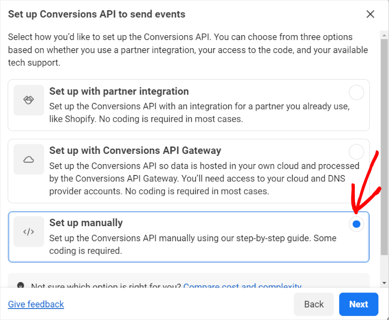 set up conversions api facebook