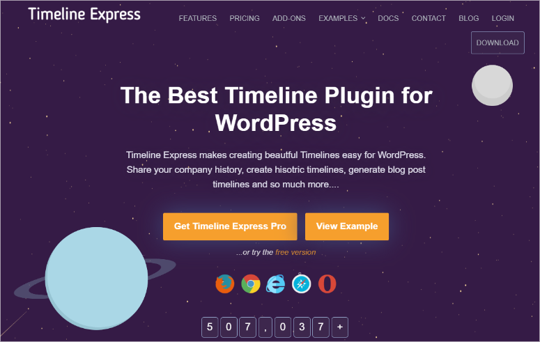timeline express homepage