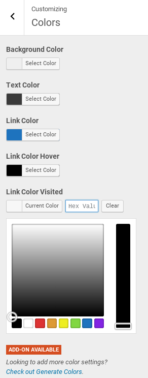 GeneratePress Review - color options