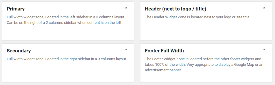 Hueman Review - widget areas