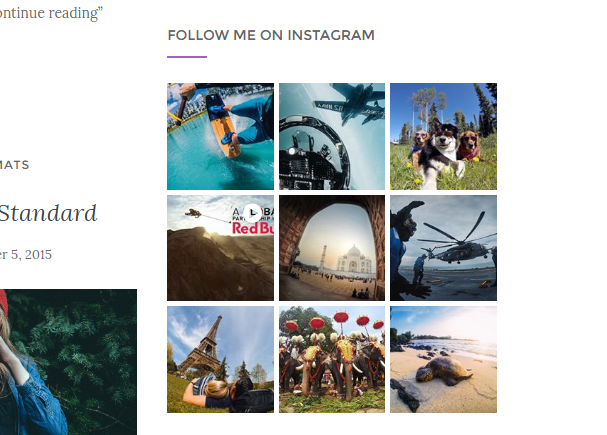Activello theme instagram feed