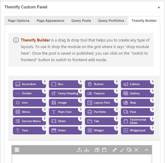 themify ultra custom panel