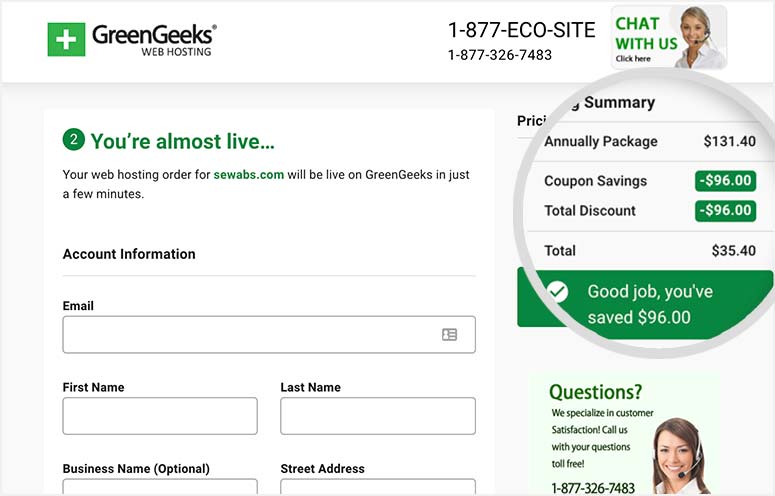 GreenGeeks Checkout