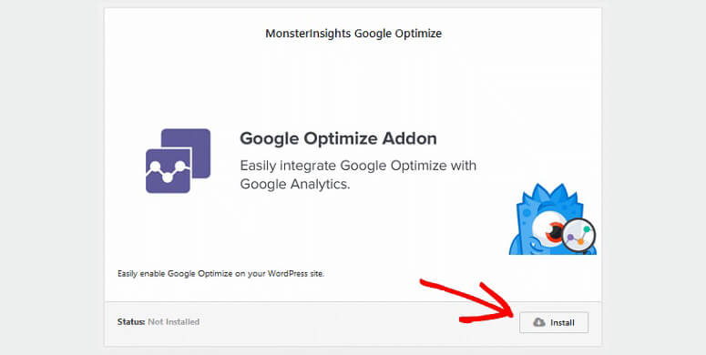 Google Optimize addon
