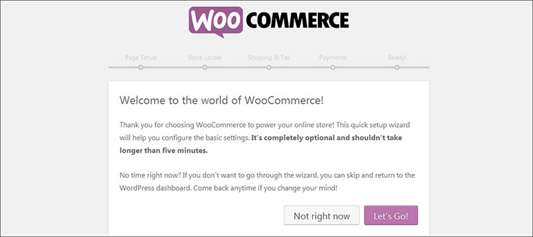 Welcome message from WooCommerce